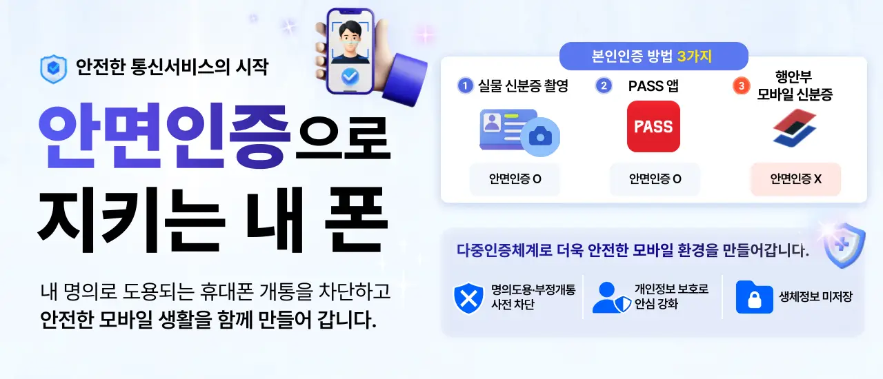 앤텔레콤 온라인 개통 본인확인 안면인증 방법 안내