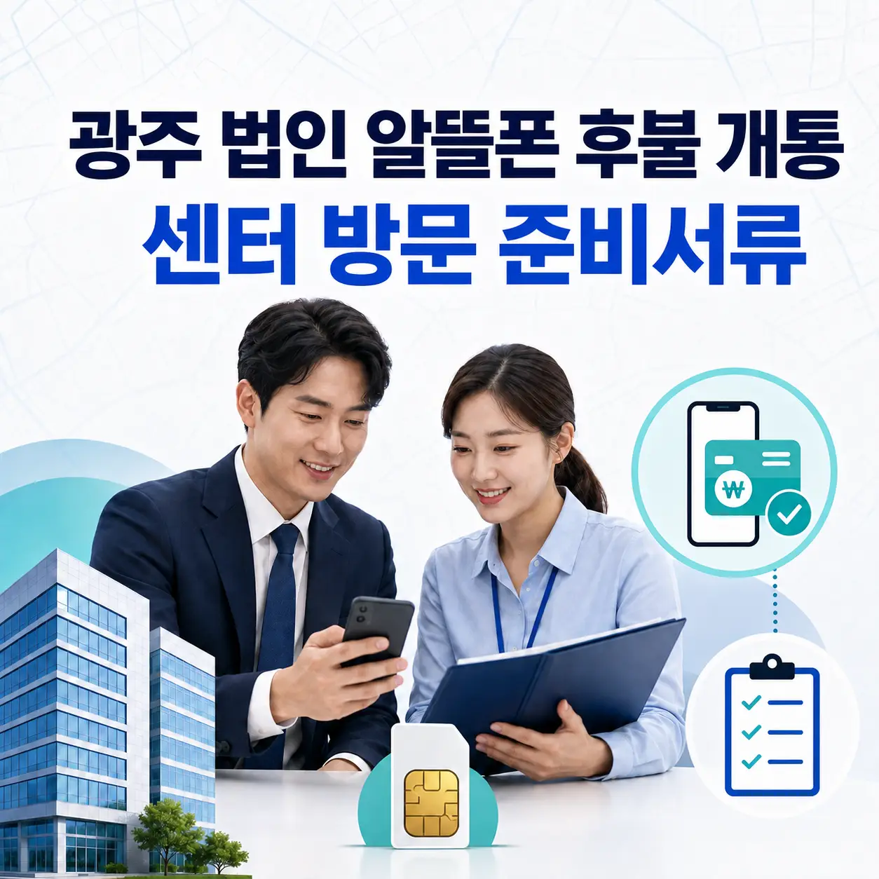 광주 법인 알뜰폰 후불 개통 센터 방문 준비서류 안내