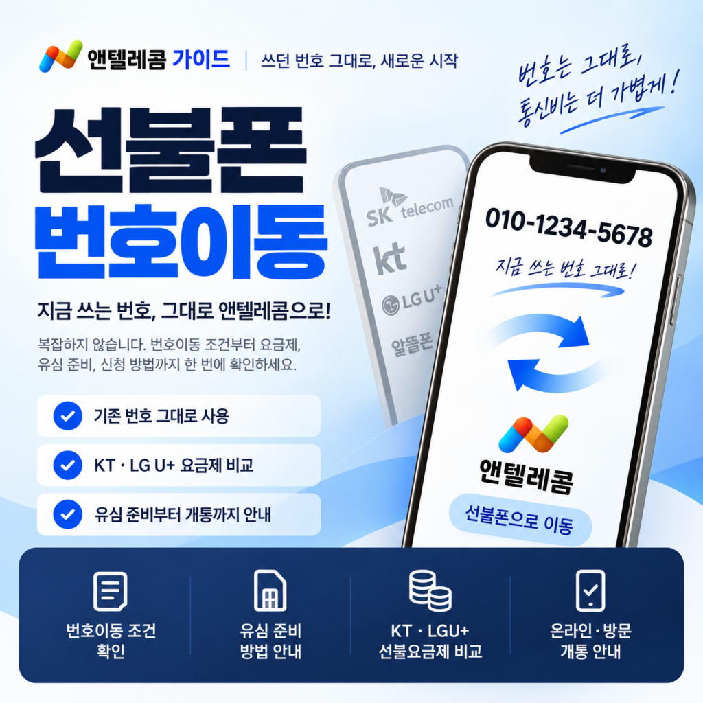앤텔레콤 선불폰 번호이동, 기존 번호 유지하는 방법과 요금제