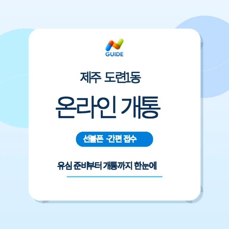 제주 제주시 도련1동 선불폰 선불유심 개통 가이드