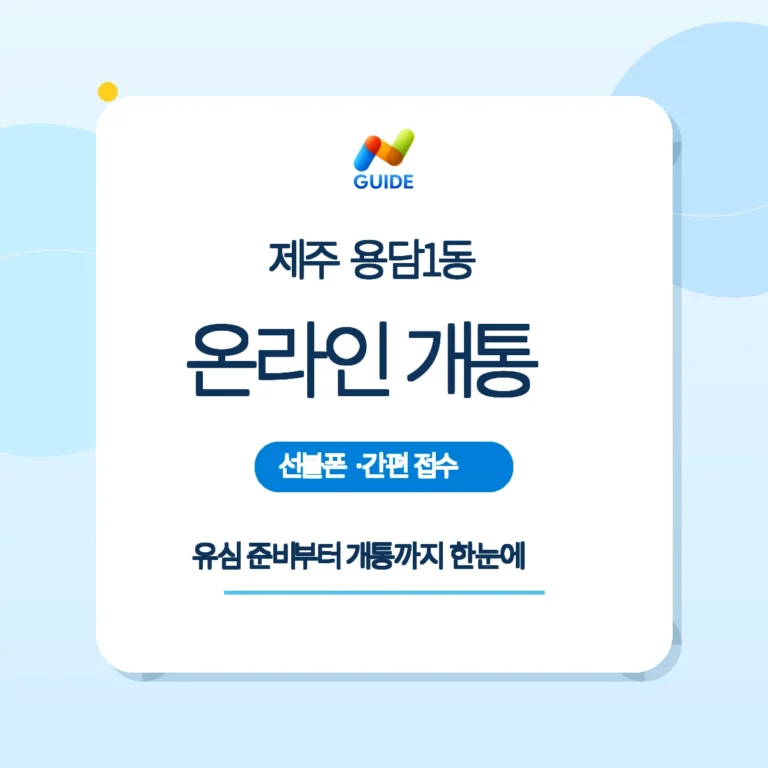 제주 제주시 용담1동 선불유심 온라인 개통 안내 이미지