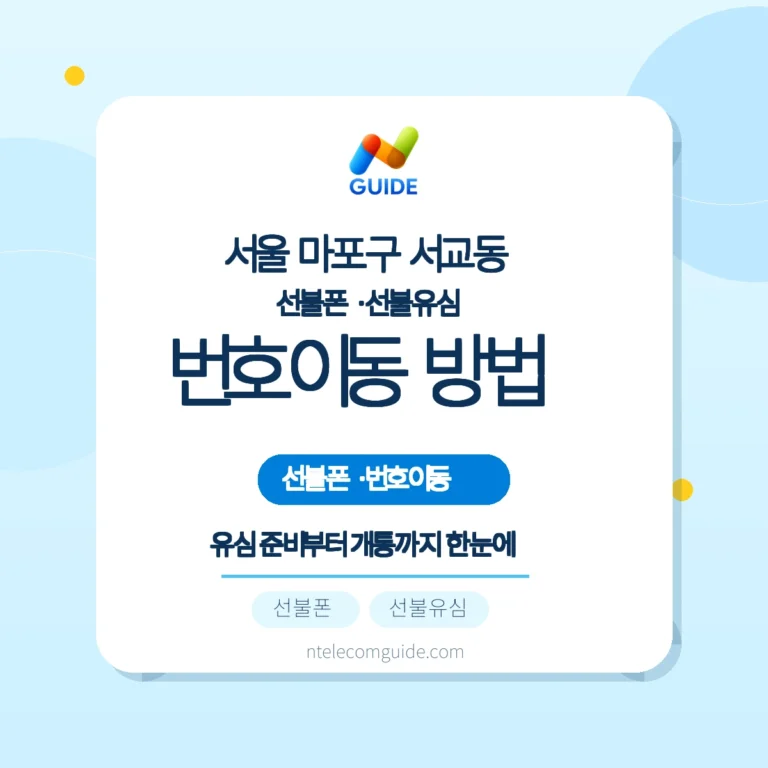 서울 마포구 서교동 선불폰·선불유심 번호이동 전 확인사항과 개통 순서 핵심 안내